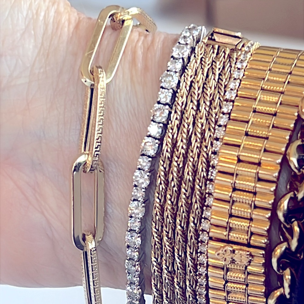 14 karat gold paper clip Bracelet - Picture 6 of 6